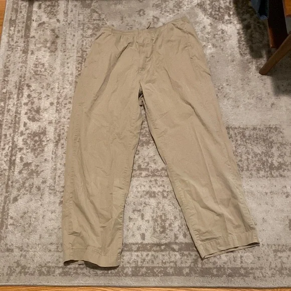 Vintage Polo Ralph Lauren elastic drawstring waist lightweight khaki chinos XL - Picture 2 of 10